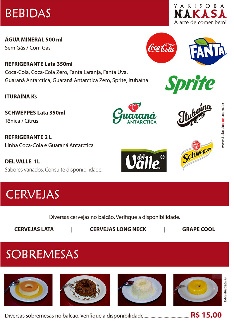 Cardápio de Bebidas